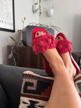 Handmade Mexican Red Macrame Sandals Size 8 Summer Spring Style Unique Sandals